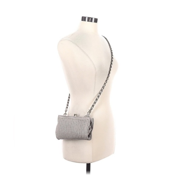 Anthropologie Grey Leather Chain Crossbody - Picture 2 of 5